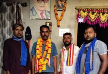 अंदौर गांव में आजाद समाज पार्टी के नवनियुक्त जिलाध्यक्ष अम्बालाल का भव्य स्वागत।